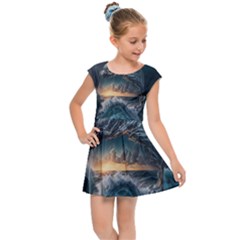 Fantasy People Mysticism Composing Fairytale Art 2 Kids  Cap Sleeve Dress by Uceng