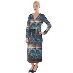 Fantasy People Mysticism Composing Fairytale Art 2 Velvet Maxi Wrap Dress by Uceng