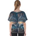 Fantasy People Mysticism Composing Fairytale Art 2 V-Neck Dolman Drape Top View2