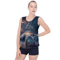 Fantasy People Mysticism Composing Fairytale Art 2 Bubble Hem Chiffon Tank Top by Uceng