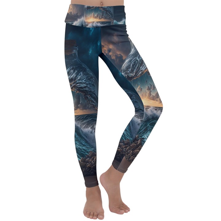 Fantasy People Mysticism Composing Fairytale Art 2 Kids  Lightweight Velour Classic Yoga Leggings