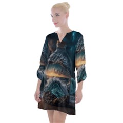 Fantasy People Mysticism Composing Fairytale Art 2 Open Neck Shift Dress by Uceng