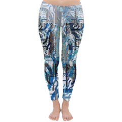 Abstract Acrylic Color Texture Watercolor Creative Classic Winter Leggings by Uceng