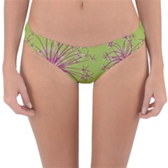 Dandelion Flower Background Nature Flora Drawing Reversible Hipster Bikini Bottoms by Uceng