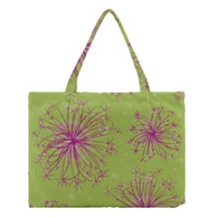 Dandelion Flower Background Nature Flora Drawing Medium Tote Bag by Uceng