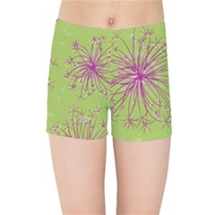 Dandelion Flower Background Nature Flora Drawing Kids  Sports Shorts by Uceng