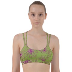 Dandelion Flower Background Nature Flora Drawing Line Them Up Sports Bra by Uceng