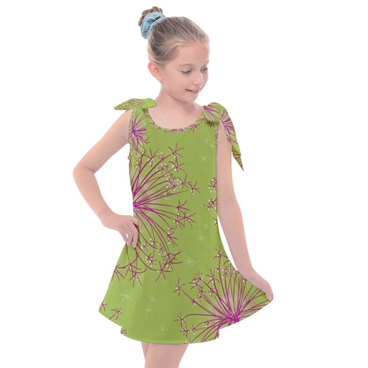 Dandelion Flower Background Nature Flora Drawing Kids  Tie Up Tunic Dress