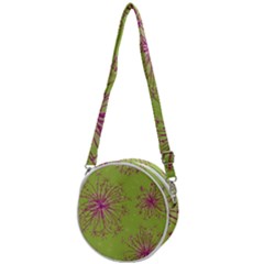 Dandelion Flower Background Nature Flora Drawing Crossbody Circle Bag by Uceng