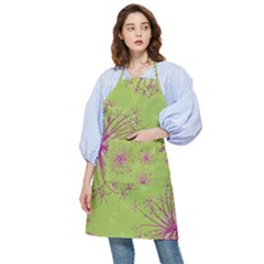 Dandelion Flower Background Nature Flora Drawing Pocket Apron by Uceng