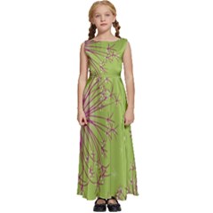 Dandelion Flower Background Nature Flora Drawing Kids  Satin Sleeveless Maxi Dress by Uceng