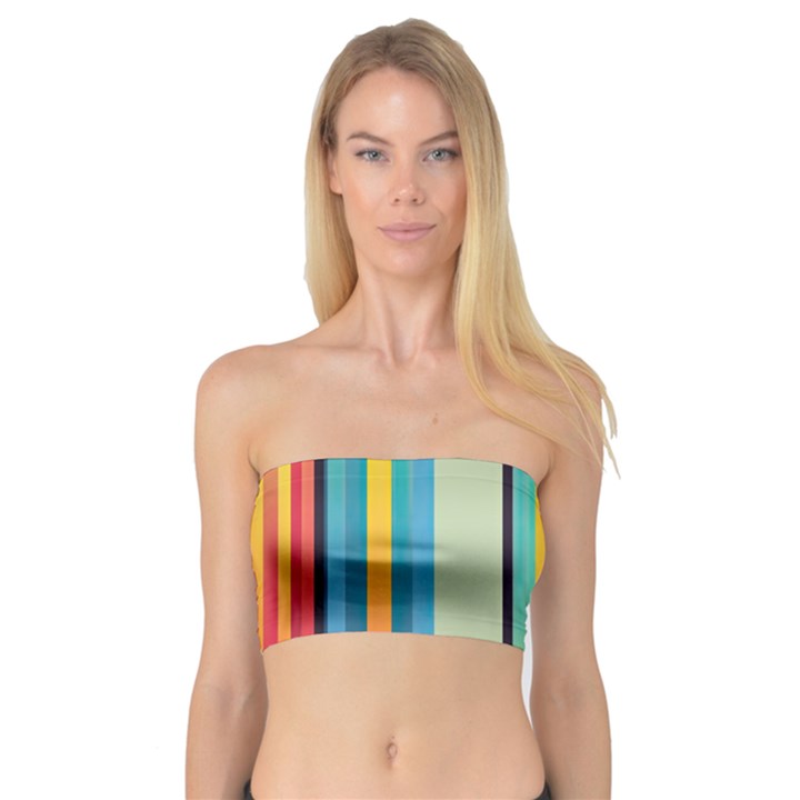 Colorful Rainbow Striped Pattern Stripes Background Bandeau Top