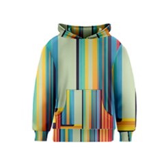 Colorful Rainbow Striped Pattern Stripes Background Kids  Pullover Hoodie by Uceng