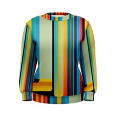 Colorful Rainbow Striped Pattern Stripes Background Women s Sweatshirt by Uceng