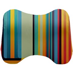 Colorful Rainbow Striped Pattern Stripes Background Head Support Cushion by Uceng