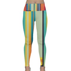 Colorful Rainbow Striped Pattern Stripes Background Lightweight Velour Classic Yoga Leggings by Uceng