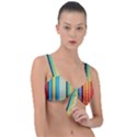 Colorful Rainbow Striped Pattern Stripes Background Front Tie Bikini Top View1