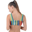 Colorful Rainbow Striped Pattern Stripes Background Front Tie Bikini Top View2