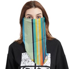 Colorful Rainbow Striped Pattern Stripes Background Face Covering Bandana (triangle) by Uceng