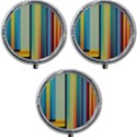 Colorful Rainbow Striped Pattern Stripes Background Mini Round Pill Box (Pack of 3) View1