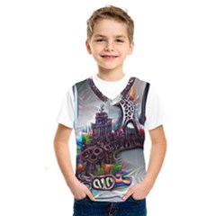 Abstract Art Psychedelic Art Experimental Kids  Basketball Tank Top