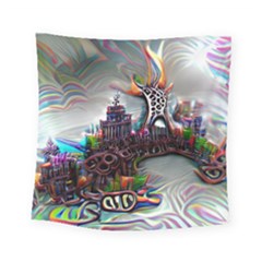 Abstract Art Psychedelic Art Experimental Square Tapestry (small)