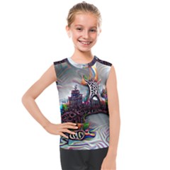 Abstract Art Psychedelic Art Experimental Kids  Mesh Tank Top by Uceng