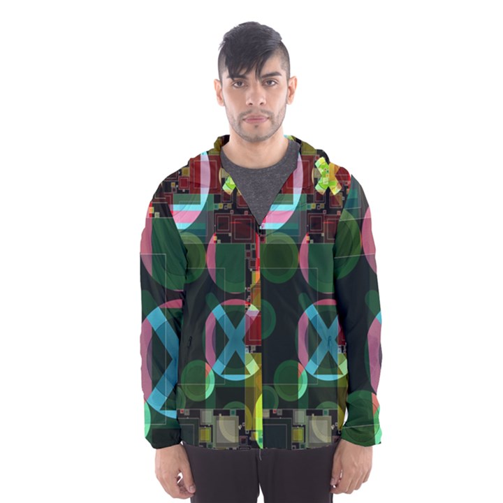 Abstract Color Texture Creative Men s Hooded Windbreaker