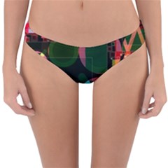 Abstract Color Texture Creative Reversible Hipster Bikini Bottoms by Uceng