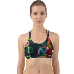 Abstract Color Texture Creative Back Web Sports Bra by Uceng