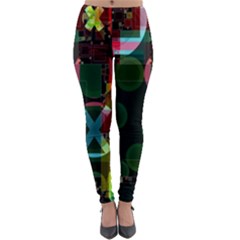 Abstract Color Texture Creative Lightweight Velour Leggings by Uceng