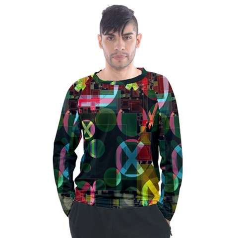 Abstract Color Texture Creative Men s Long Sleeve Raglan Tee by Uceng