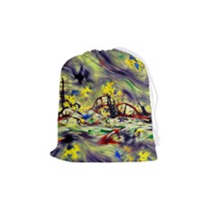 Abstract Arts Psychedelic Art Experimental Drawstring Pouch (medium) by Uceng