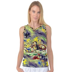 Abstract Arts Psychedelic Art Experimental Women s Basketball Tank Top by Uceng