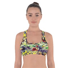 Abstract Arts Psychedelic Art Experimental Cross Back Sports Bra by Uceng