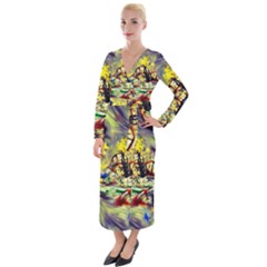 Abstract Arts Psychedelic Art Experimental Velvet Maxi Wrap Dress by Uceng