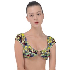 Abstract Arts Psychedelic Art Experimental Cap Sleeve Ring Bikini Top by Uceng