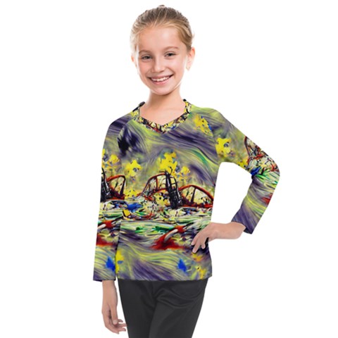 Abstract Arts Psychedelic Art Experimental Kids  Long Mesh Tee by Uceng