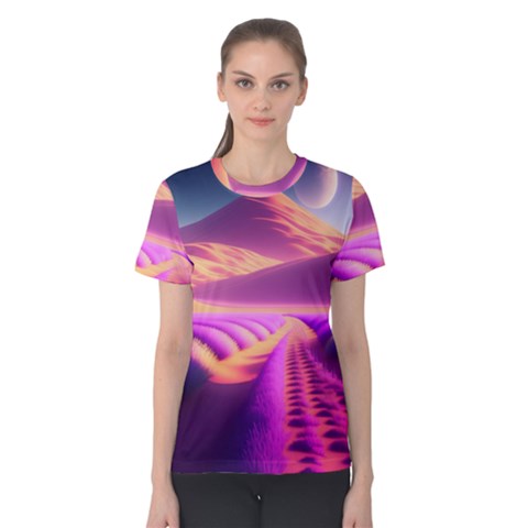 Fantasy Art Wallpaper Artwork Desktop Women s Cotton Tee by Uceng