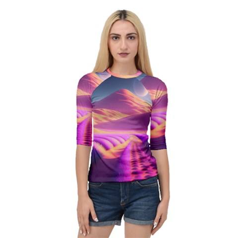 Fantasy Art Wallpaper Artwork Desktop Quarter Sleeve Raglan Tee by Uceng