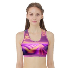 Fantasy Art Wallpaper Artwork Desktop Sports Bra With Border by Uceng