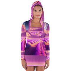 Fantasy Art Wallpaper Artwork Desktop Long Sleeve Hooded T-shirt by Uceng