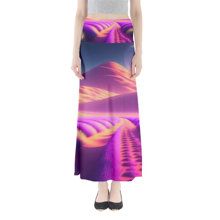 Fantasy Art Wallpaper Artwork Desktop Full Length Maxi Skirt