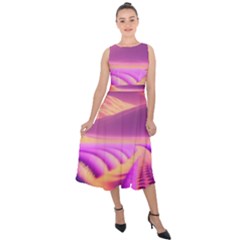 Fantasy Art Wallpaper Artwork Desktop Midi Tie-back Chiffon Dress by Uceng