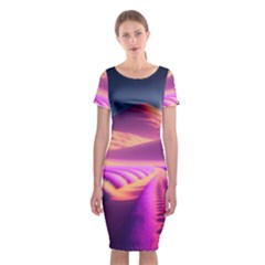 Fantasy Art Wallpaper Artwork Desktop Classic Short Sleeve Midi Dress by Uceng