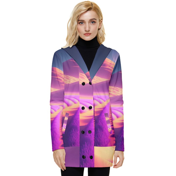 Fantasy Art Wallpaper Artwork Desktop Button Up Hooded Coat 