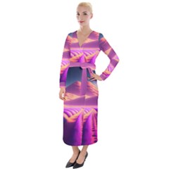 Fantasy Art Wallpaper Artwork Desktop Velvet Maxi Wrap Dress by Uceng