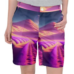 Fantasy Art Wallpaper Artwork Desktop Women s Pocket Shorts by Uceng