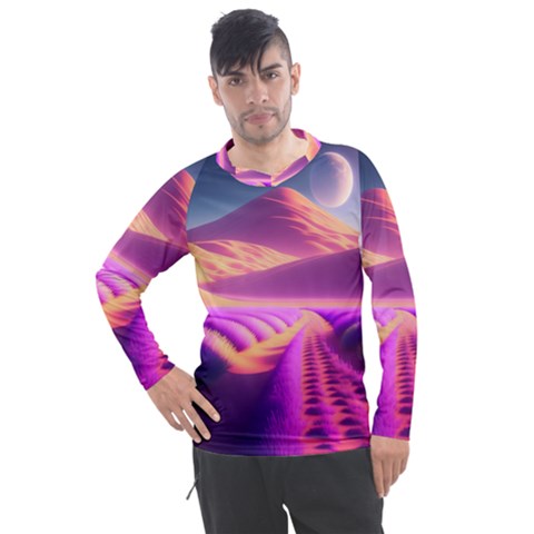 Fantasy Art Wallpaper Artwork Desktop Men s Pique Long Sleeve Tee by Uceng