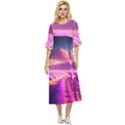 Fantasy Art Wallpaper Artwork Desktop Double Cuff Midi Dress View1